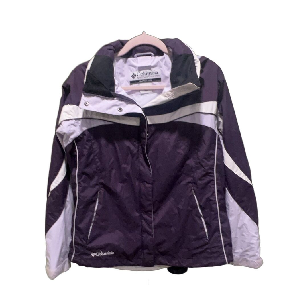 Columbia Interchange Women's Jacket Medium Hooded Nylon Outdoor Ski Winter